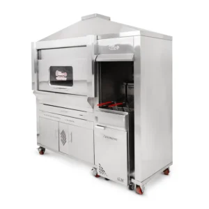 HORNO TRADICIONAL PARA POLLOS A LA BRASA MODELO 2 EN 1 - INTERIOR Y EXTERIOR DE ACERO INOXIDABLE